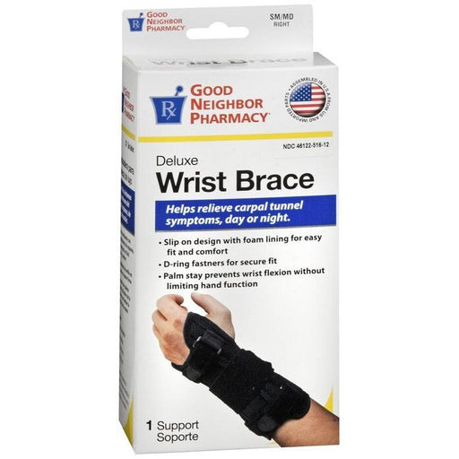 0 Good Neighbor Pharmacy Right Deluxe Wrist Brace Black Small/Medium 1ct Wall Jacks & Braces Lavender