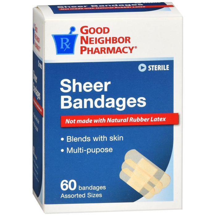 Good Neighbor Pharmacy Good Neighbor Pharmacy Sheer Bandages Assorted 60ct First Aid White Smoke
