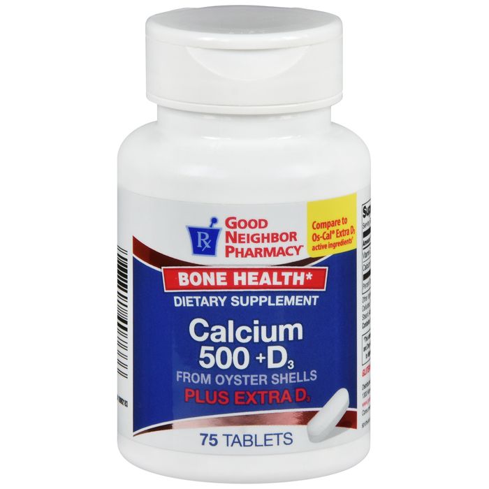Good Neighbor Pharmacy Good Neighbor Pharmacy GNP Calcium +D 500 Mg 75 Tabs Fitness & Nutrition