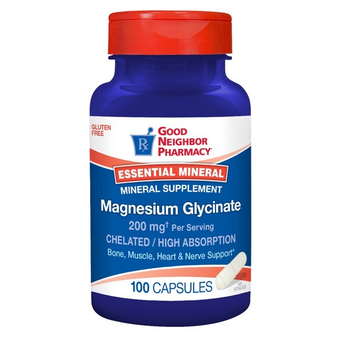 0 Good Neighbor Pharmacy Magnesium Glycinate 200mg Capsules 100ct Magnesium Glyc