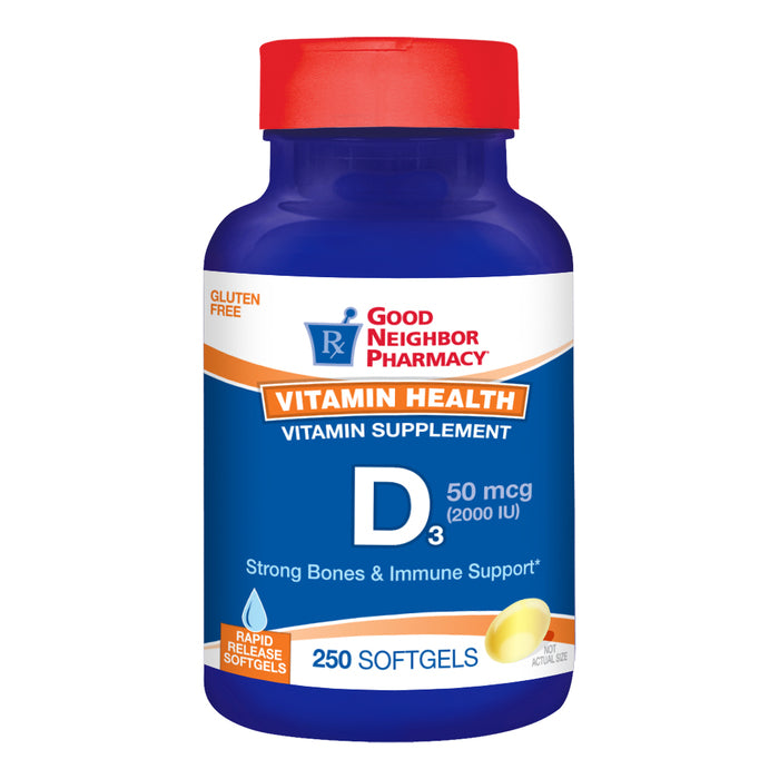 0 Good Neighbor Pharmacy Vitamin D3 2000IU Softgels 250ct Horse Vitamins & Supplements