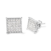 Bids.com 10K White Gold 3/4 Cttw Princess Diamond Composite Stud Earrings (I-J Color, I1-I2 Clarity) Earrings