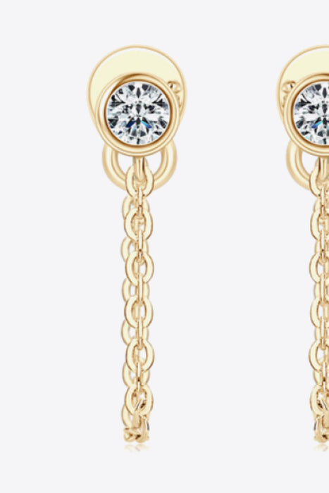 Inlaid Moissanite Chain Earrings