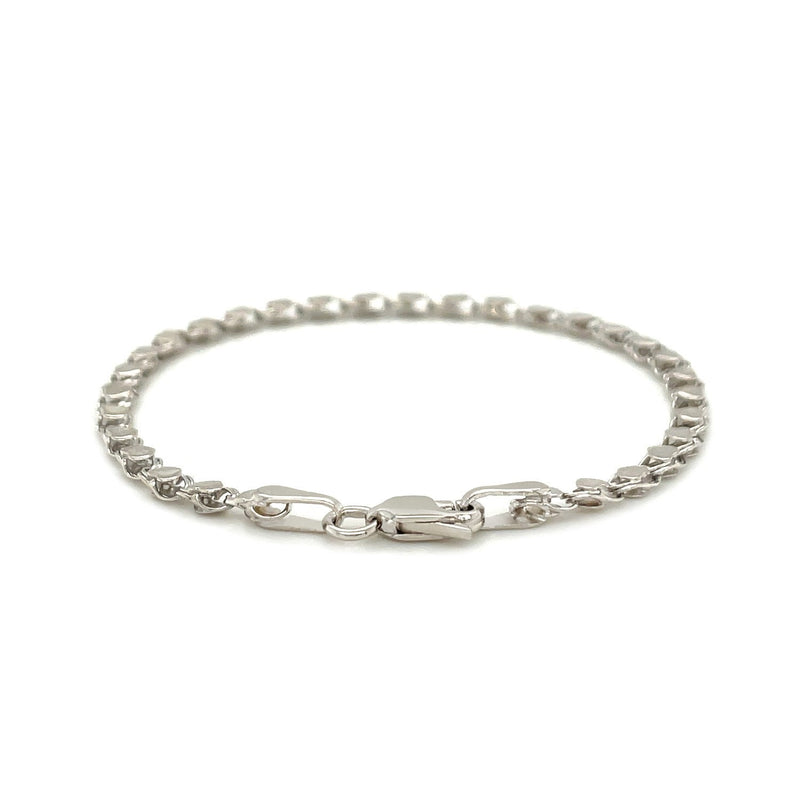 Bids.com 2.9mm 14k White Gold Heart Anklet Accessories