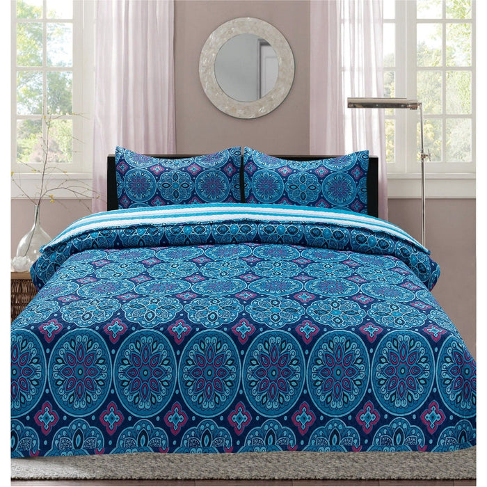 Shopbobbys Premius Aboriginal Malie Printed Reversible Quilt Set, Purple