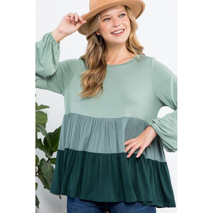 Plus Color Block Tiered Swing Top