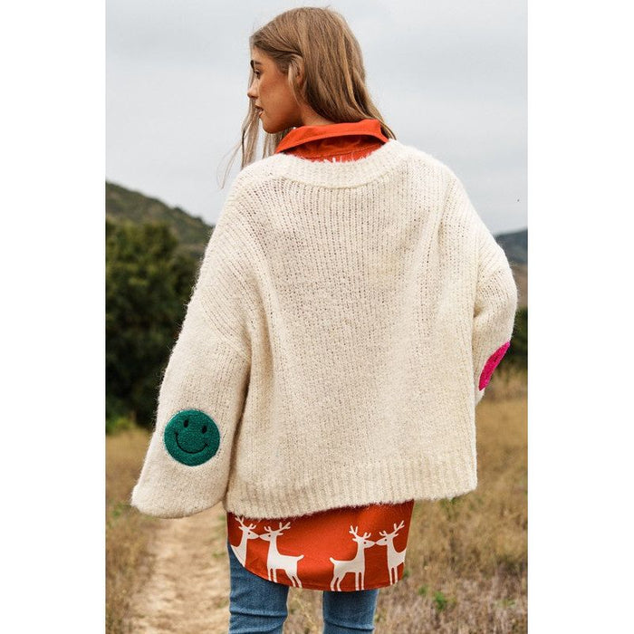 The Fuzzy Smile Long Bell Sleeve Knit Cardigan