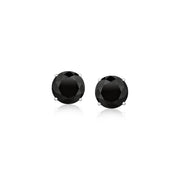 Bids.com 14k White Gold Stud Earrings with Black Faceted Cubic Zirconia(6mm) Earrings
