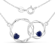 Bids.com 0.70 Carat Genuine Blue Sapphire .925 Sterling Silver Pendant Pendants
