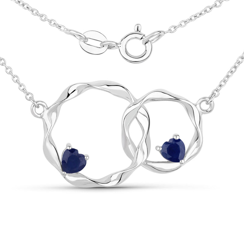 Bids.com 0.70 Carat Genuine Blue Sapphire .925 Sterling Silver Pendant Pendants
