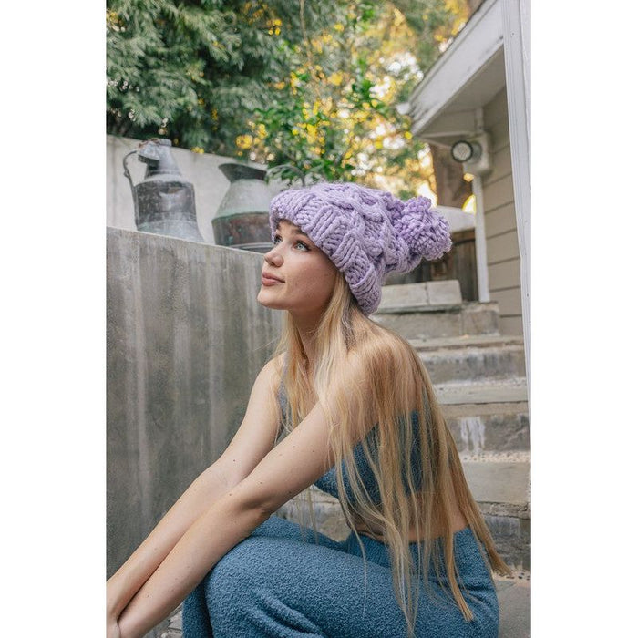 Oversized Chunky Knit Pom Beanie