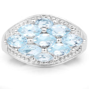 Bids.com 2.50 Carat Genuine  Blue Topaz .925 Sterling Silver Ring Rings