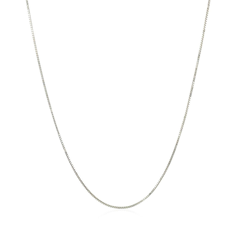 Bids.com 10k White Gold Classic Box Chain 0.6mm Necklaces
