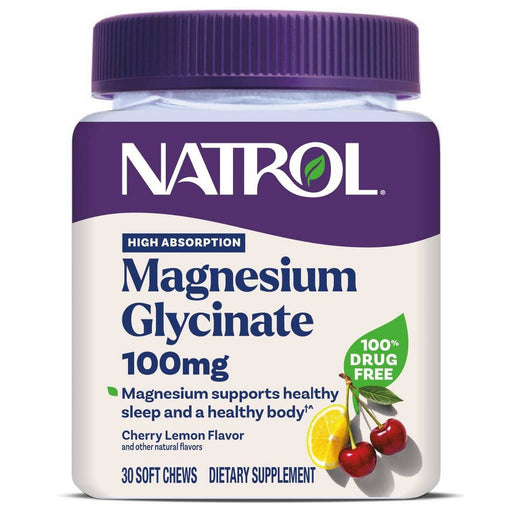 Natrol Natrol High Absorption Magnesium Glycinate Soft Chews – Cherry Lemon – 30ct Vitamins & Supplements