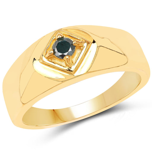 Bids.com 0.12 Carat Genuine Blue Diamond .925 Sterling Silver Ring Rings