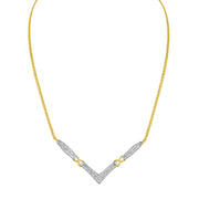 Bids.com 14K Yellow and White Gold 2.0 Cttw Princess Cut Diamond Flared and X-Station V Shaped 18â€ Franco Chain Statement Necklace (H-I Color, SI2-I1 Clarity) Necklaces