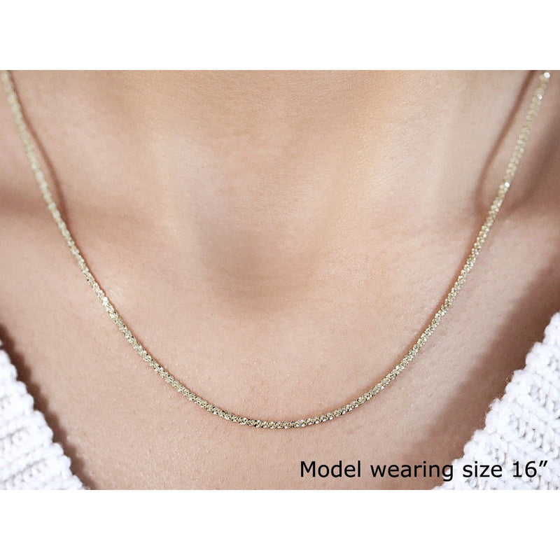 Bids.com 14k Yellow Gold Sparkle Chain 1.5mm Necklaces