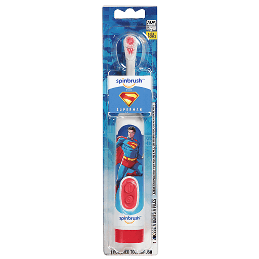 Spinbrush Spinbrush Powered Toothbrush, Soft, Superman Personal Care