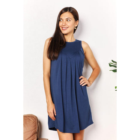 Double Take Round Neck Sleeveless Mini Dress