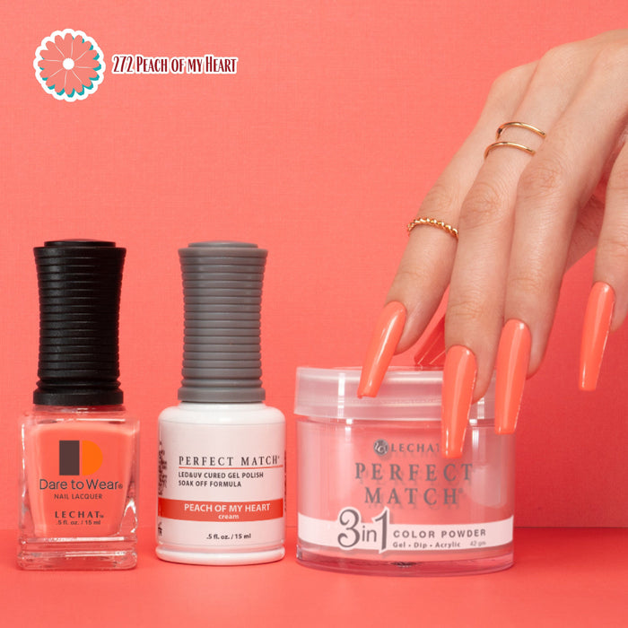 Lechat perfect match - PMDP272 Peach Of My Heart - 3in1 Gel Dip Acrylic  1.48oz.