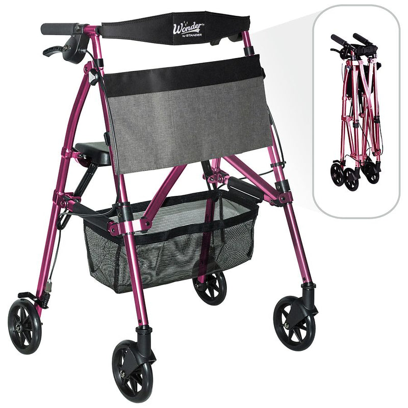Stander Stander EZ Fold-N-Go Rollator - Regal Rose Walkers