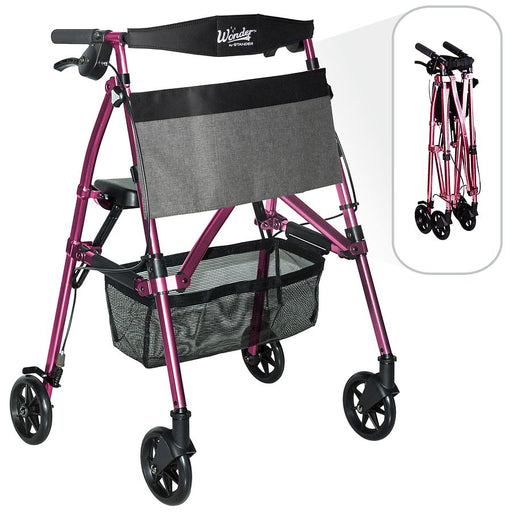 Stander Stander EZ Fold-N-Go Rollator - Regal Rose Walkers White Smoke