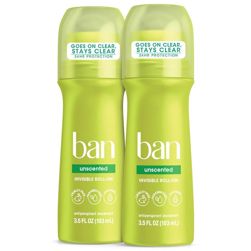 Ban Ban Roll-On Antiperspirant Deodorant, Unscented 3.5 Oz Deodorant