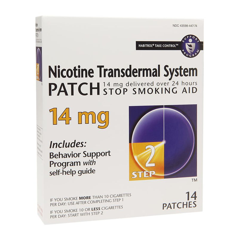 Habitrol Habitrol Nicotine Transdermal System Stop Smoking Aid Patch, Step 2, 14 Mg Appliques & Patches