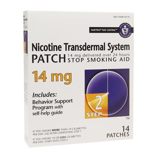 Habitrol Habitrol Nicotine Transdermal System Stop Smoking Aid Patch, Step 2, 14 Mg Appliques & Patches