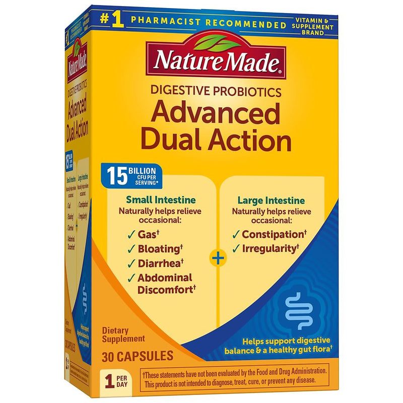 Nature Made Nature Made Digestive Probiotics Advanced Dual Action Capsules - 15 Billion CFU Per Serving - 30ct Vitamins & Supplements