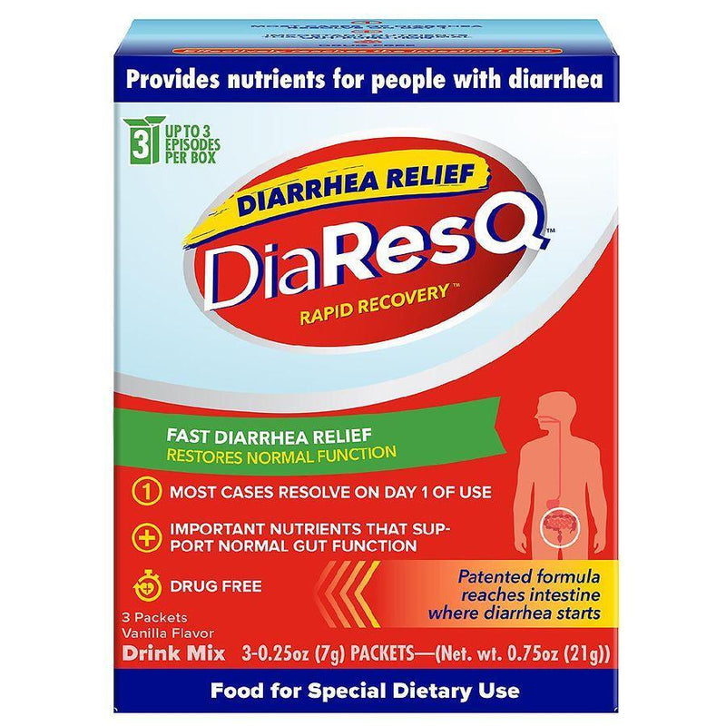 DiaResQ DiaResq Rapid Relief Digestive Health Formula, Vanilla Flavor, 3-Pack (21g Packets) Medicine & Drugs