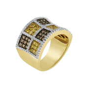Bids.com 14KT Yellow Gold Champagne, Yellow and Round Diamond Band Ring (1 1/2 cttw, H-I Color, I1-I2 Clarity) Rings
