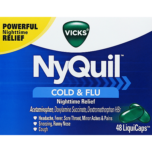 Vicks Vicks Nyquil Cold & Flu Nighttime Relief Liquicaps Medicine & Drugs