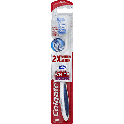 Colgate Colgate 360 Degree Optic White Platinum Toothbrush, Soft 83 Toothbrushes