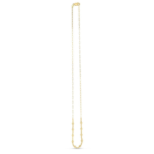 Bids.com 14k Yellow Gold Bead Paperclip Necklace Necklaces