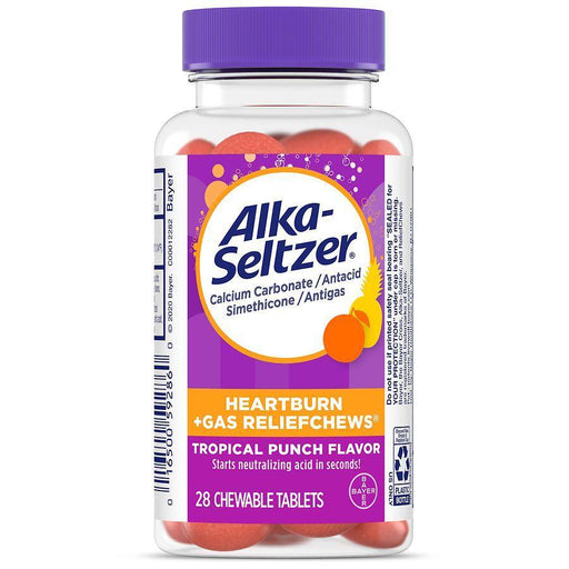 Alka-Seltzer Alka-Seltzer Chewable Tablets Tropical Punch Heartburn + Gas Relief Medicine & Drugs