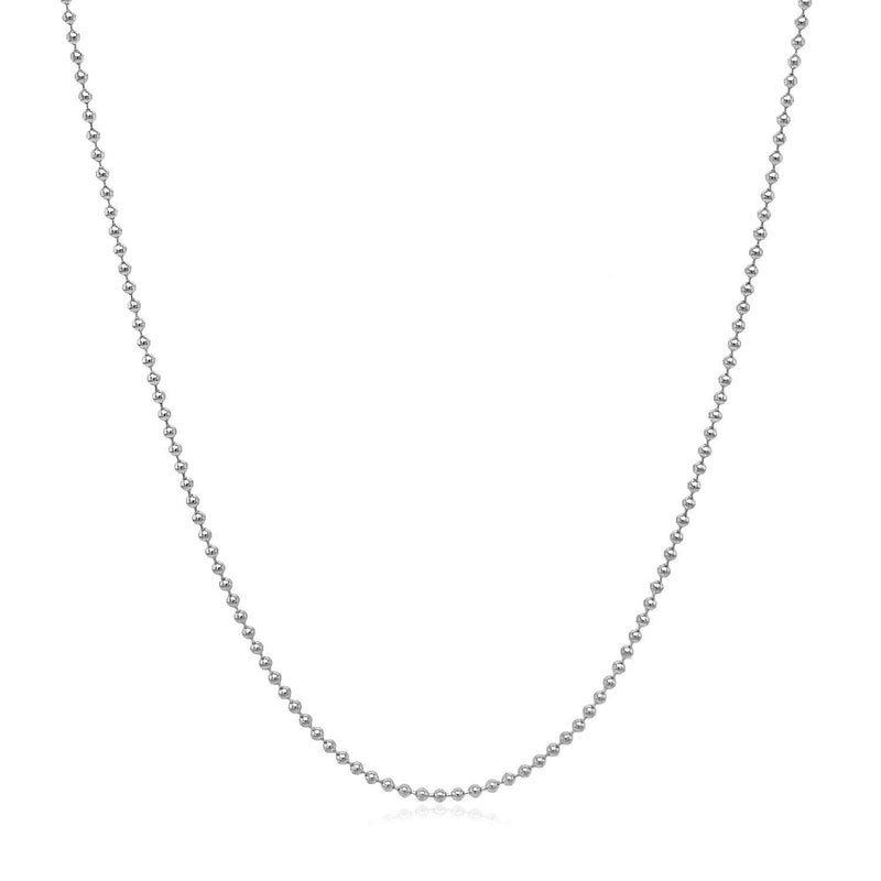 Bids.com 14k White Gold Bead Chain 1.0mm Necklaces