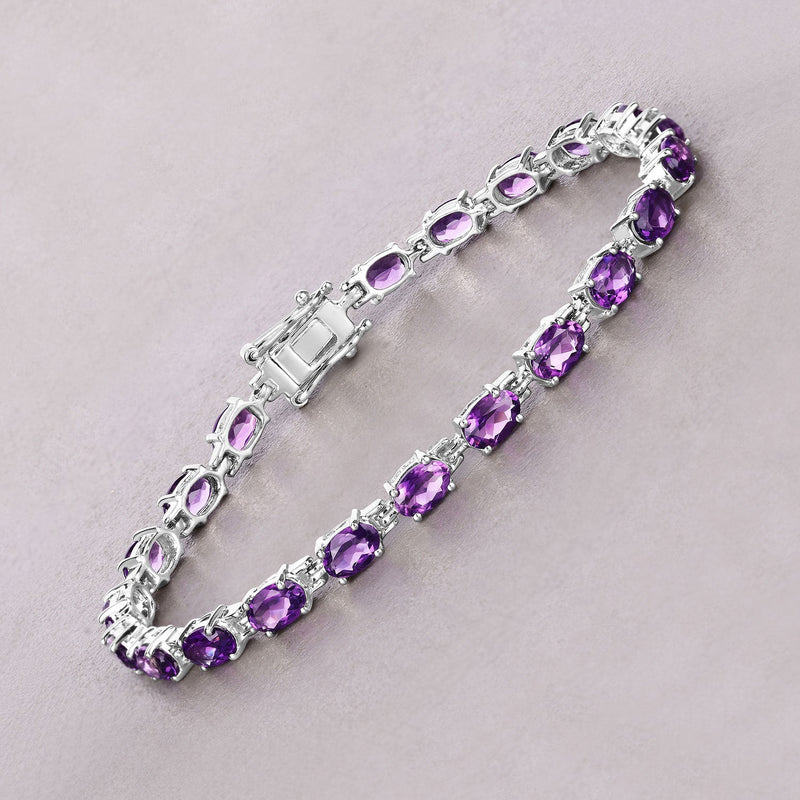 Bids.com 7.98 Carat Genuine Amethyst .925 Sterling Silver Bracelet Bracelets