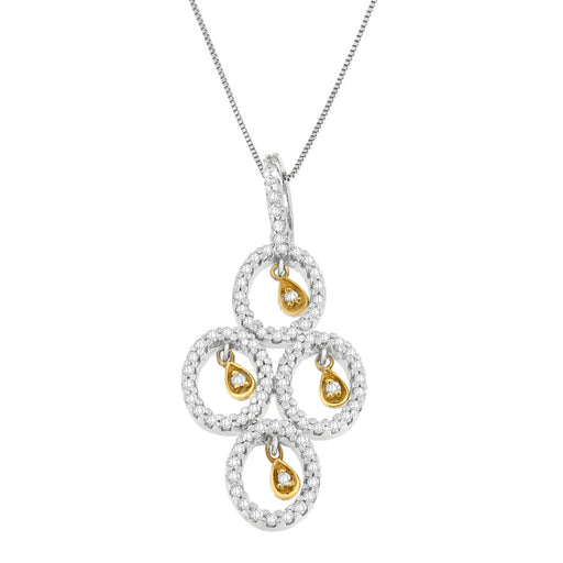 Bids.com 14K Two- Toned Gold 2/5 cttw Round Diamond Pendant Necklace (H-I, I1-I2) Necklaces
