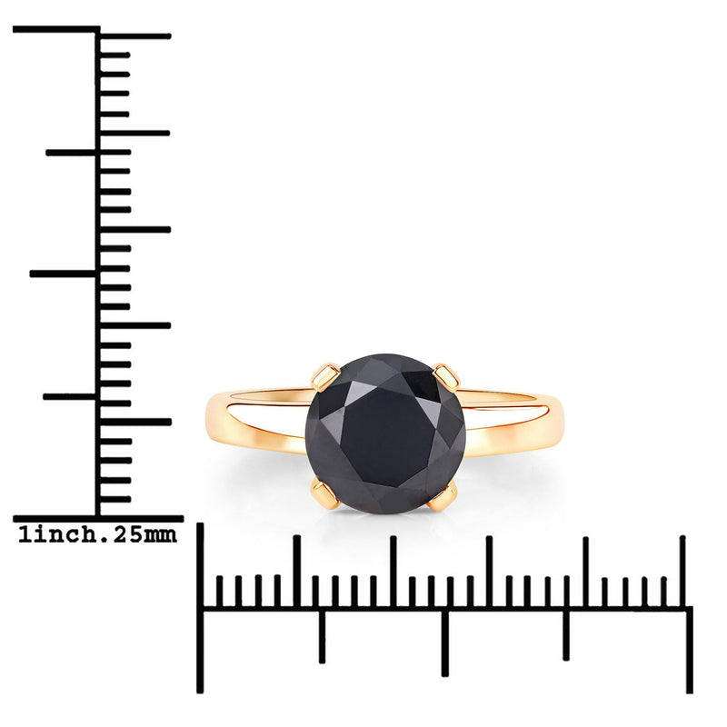 Bids.com 3.00 Carat Genuine Black Diamond 14K Yellow Gold Ring Rings