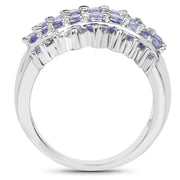 Bids.com 2.35 Carat Genuine Tanzanite .925 Sterling Silver Ring Rings