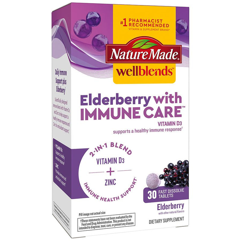 Nature Made Nature Made Elderberry With Immune Care, Fast Dissolve Tablets Vitamins & Supplements