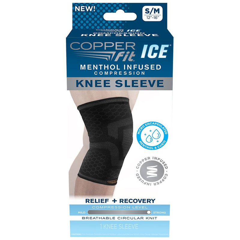 Copper Fit Copper Fit ICE Knee Sleeve Infused With Cooling Action & Menthol - S/M Health & Beauty