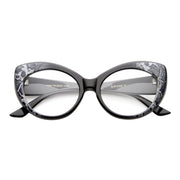 zeroUV Retro 1950's Pointed Cat Eye Clear Lens Glasses 9646 Glasses