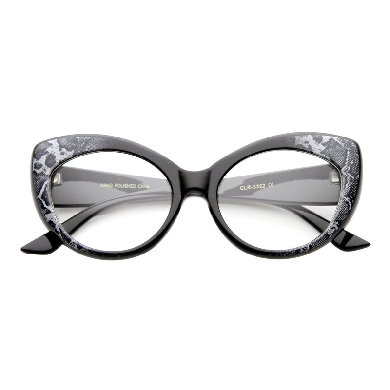 zeroUV Retro 1950's Pointed Cat Eye Clear Lens Glasses 9646 Glasses