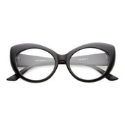zeroUV Retro 1950's Pointed Cat Eye Clear Lens Glasses 9646 Glasses
