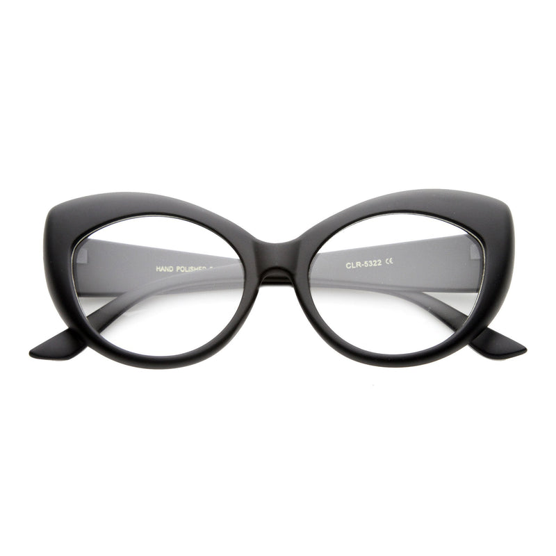 zeroUV Retro 1950's Pointed Cat Eye Clear Lens Glasses 9646 Glasses