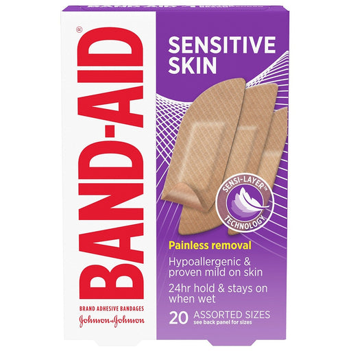 Band-Aid Band-Aid Sensitive Skin Adhesive Bandages Assorted Sizes 20 Ea Medical Tape & Bandages