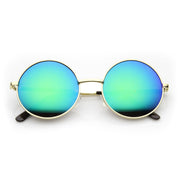 zeroUV Retro Hippie Round Flash Mirror Lens Metal Sunglasses 9636 Sunglasses