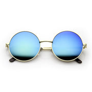 zeroUV Retro Hippie Round Flash Mirror Lens Metal Sunglasses 9636 Sunglasses